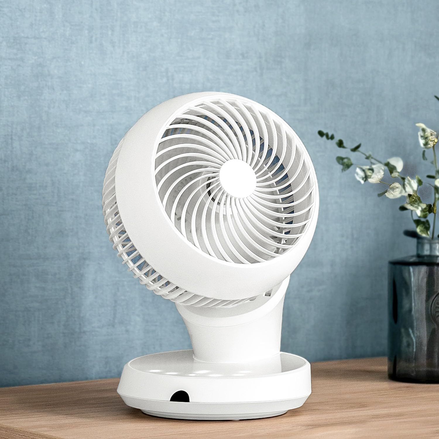 【新品】モダンデコ サーキュレーター dcモーター 360度 首振り リモコン付き 切タイマー付き 省エネ 節電 部屋干し 衣類乾燥 熱中症対策 (オフホワイト) eea251b4