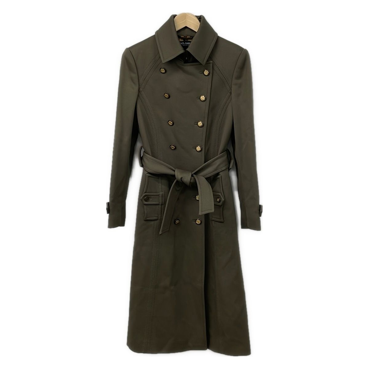 DOLCE&GABBANA(ドルチェアンドガッバーナ) コート サイズ40 M レディース美品 - カーキ 長袖/ロング丈/秋/冬