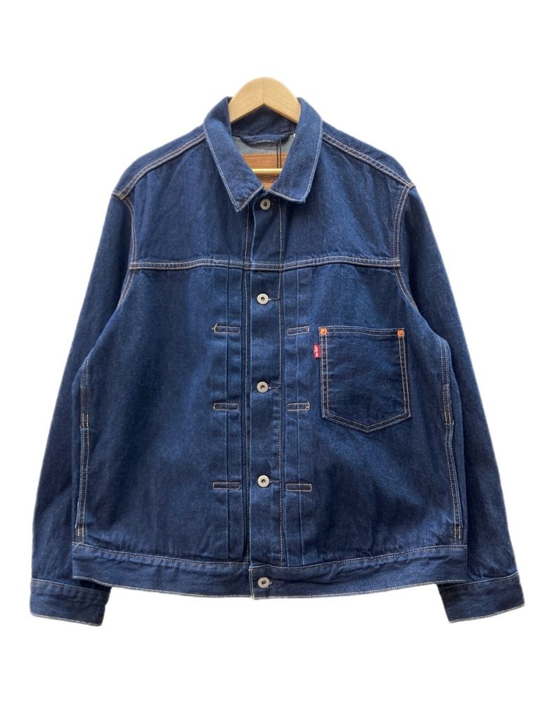 リーバイス Levi's PREMIUM Type1 Trucker Jacket トラッカー ジャケット Relaxed デニムジャケット ボタン Gジャン シンチバック 青 ジャケット ロゴ ブルー Lサイズ 104MT-3241