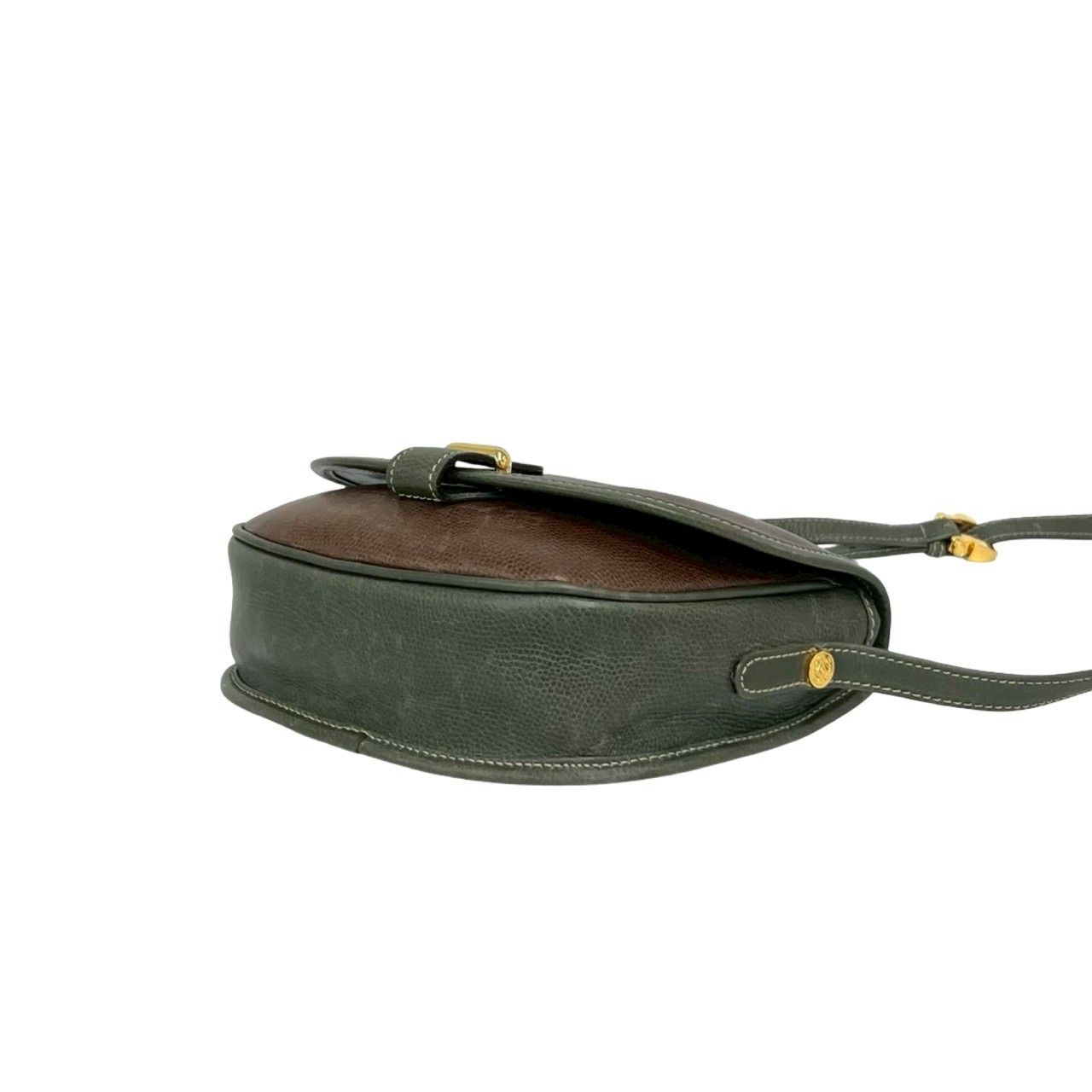 極 美品 LOEWE ロエベ ヴィンテージ アナグラム ロゴ レザー 本革 ミニ 