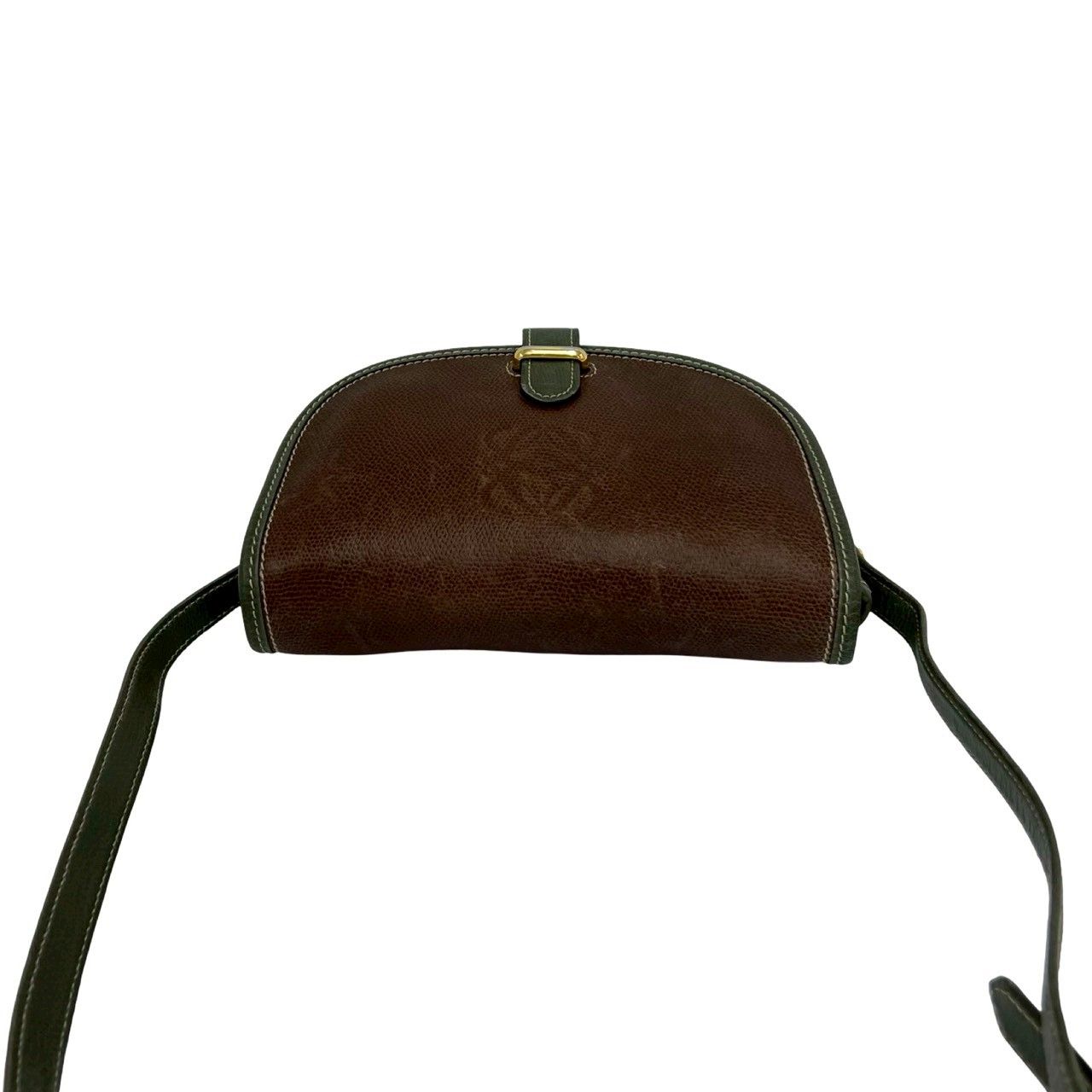 極 美品 LOEWE ロエベ ヴィンテージ アナグラム ロゴ レザー 本革 ミニ 