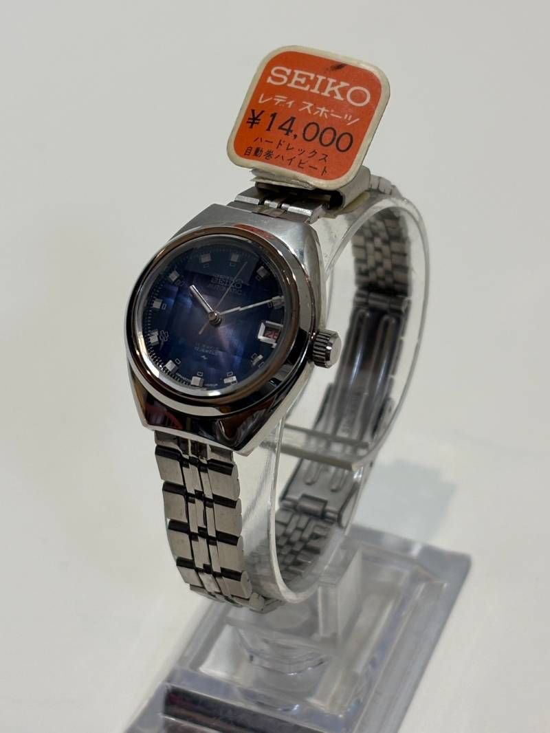 ③ SEIKO セイコー AUTOMATIC 17JEWEL 2205-0520 レディスポーツ 青文字盤 自動巻き 腕時計 稼動品