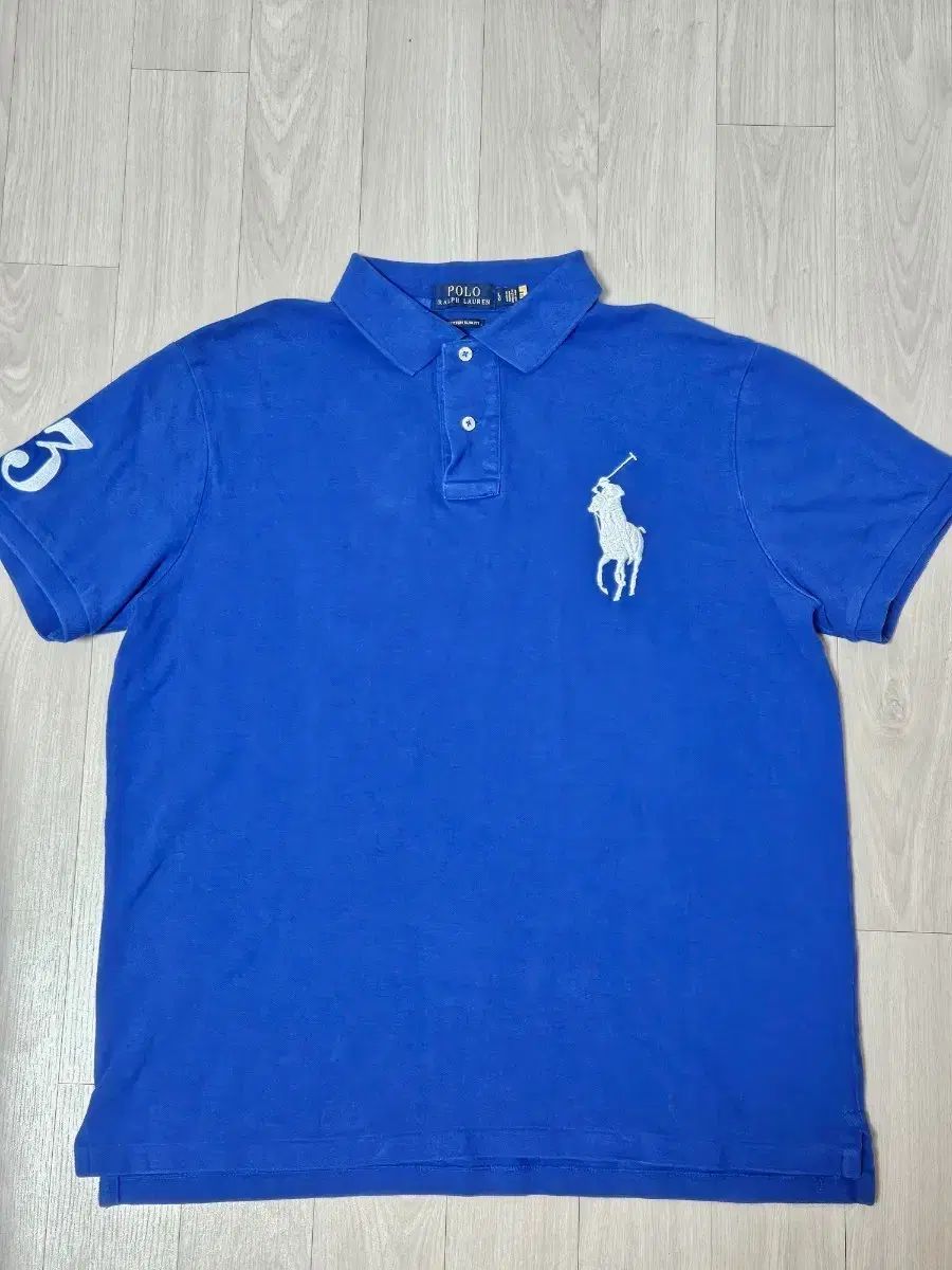 新モデル ポロラルフローレン ビックポニー 半袖 カラーTシャツ ブルー L