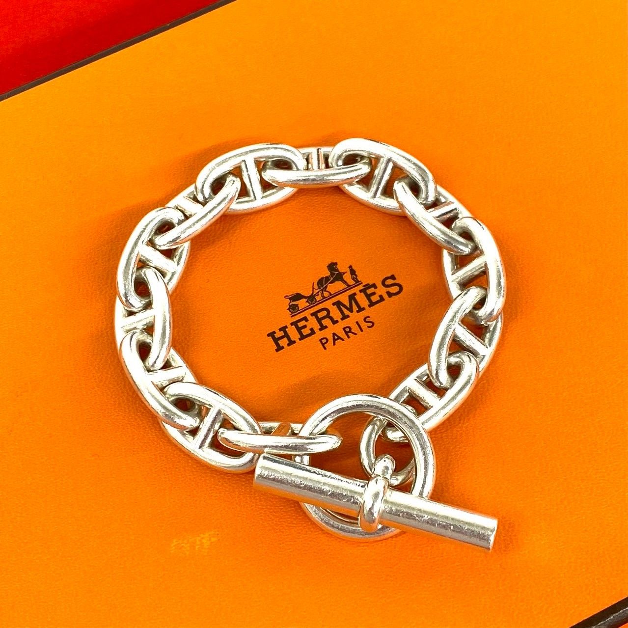 極 美品 HERMES エルメス シェーヌダンクル GM 13コマ ブレスレット