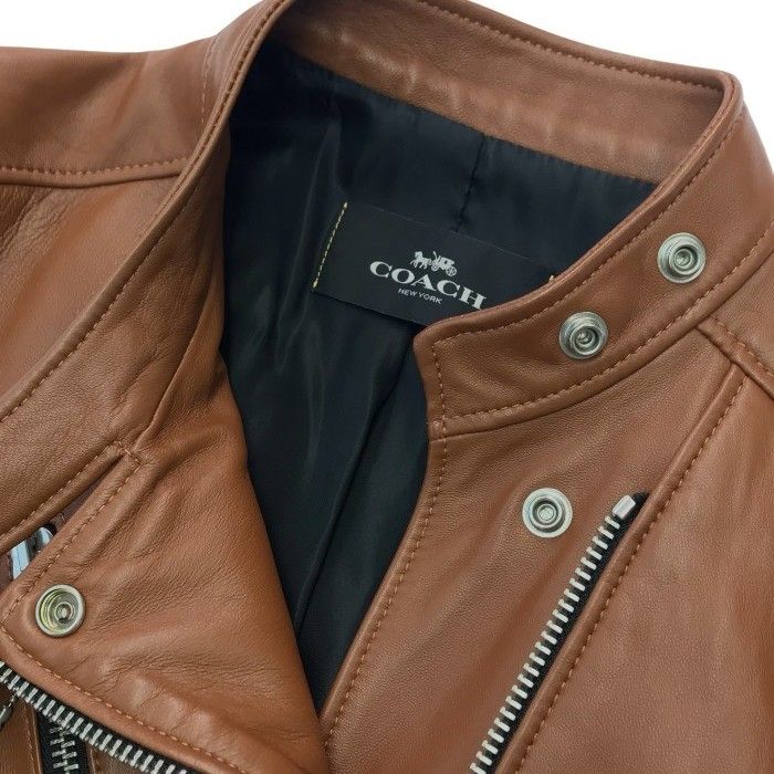 COACH コーチ ライダースジャケット レディース 秋冬 レザー ダブル