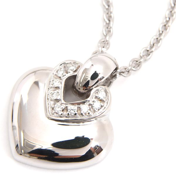 ブルガリ ネックレス レディース ドッピオクオーレ ダイヤ ネックレス ホワイトゴールド BVLGARI 750WG 中古
