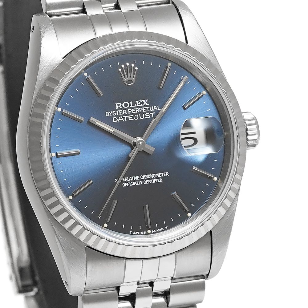 X番 箱・保証書付き ROLEX デイトジャスト Ref.16234 ブルー 中古品 メンズ 腕時計