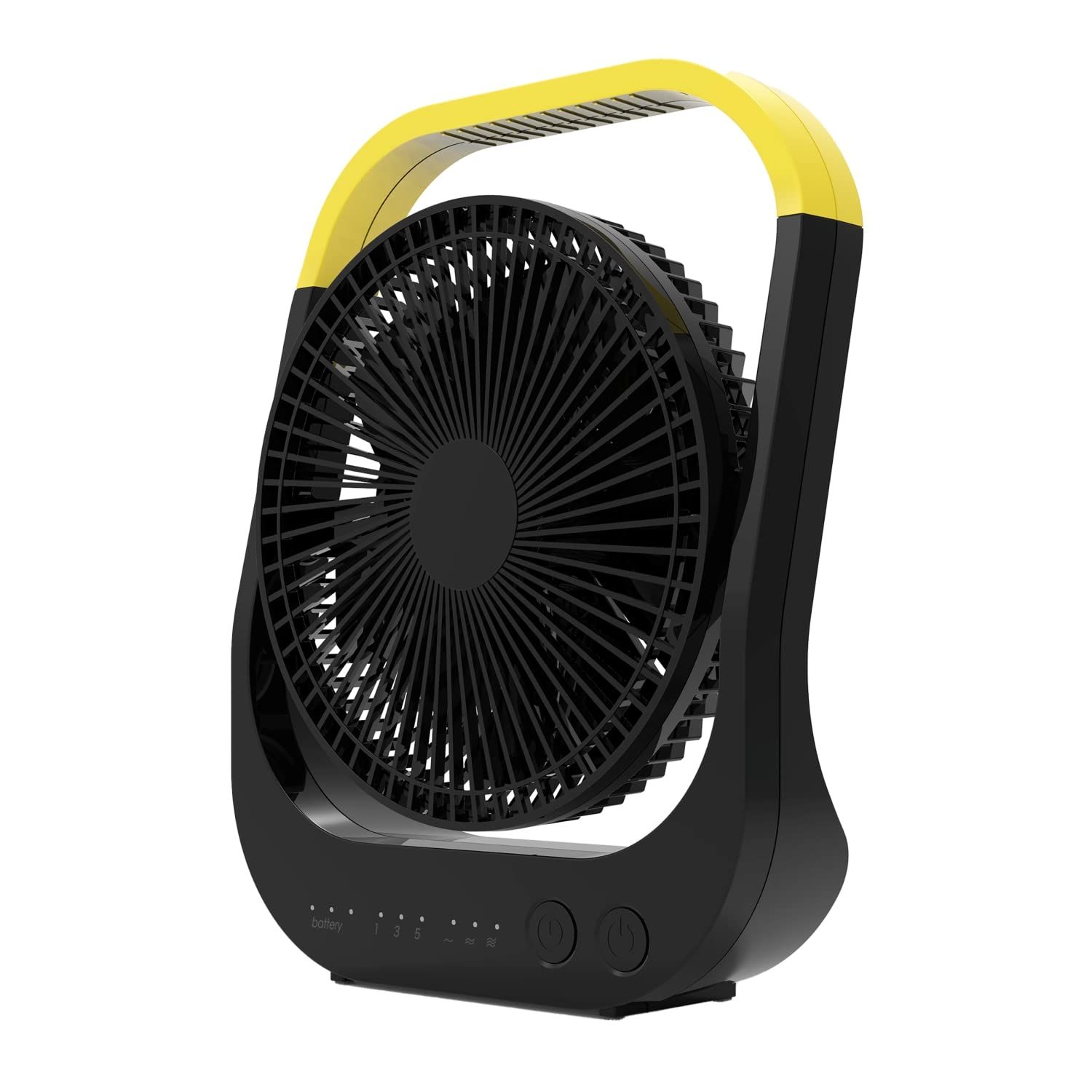 トップランド 卓上扇風機 デスクファン [ どこでもFAN ホーム & アウトドア ] DCモーター コードレス 3WAY電源 (AC/USB/充電式) パワフル送風 風量4段階調節 タイマー付き 角度調節 ブラック SF-DFC38BKts af5713af