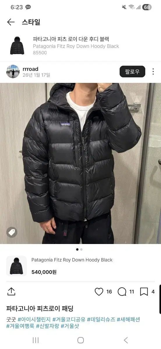 パタゴニア Fitz Roy Down Hoody Black XL