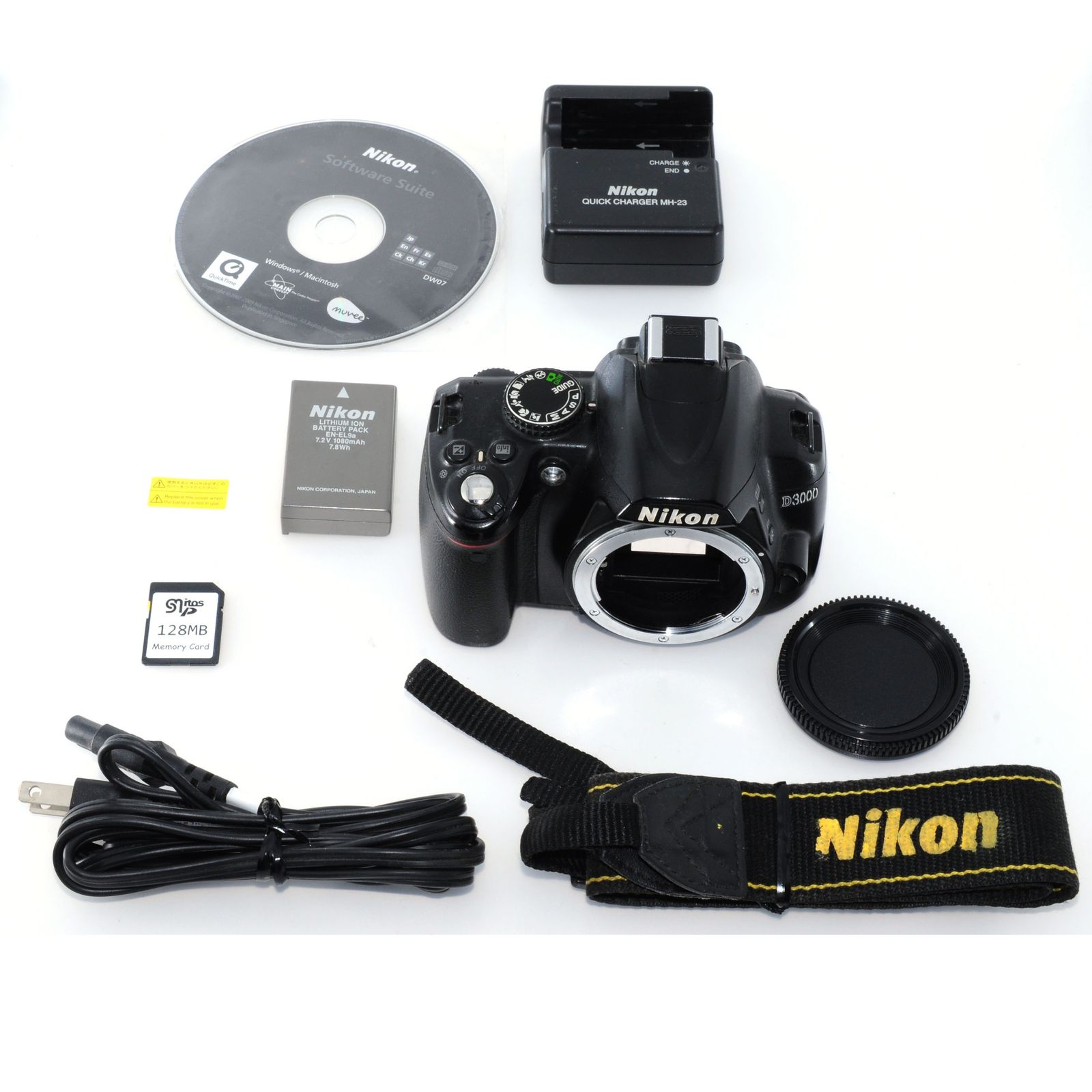 ニコン】Nikon D3000 デジタル一眼レフ + SDカード、バッテリー #T198B 