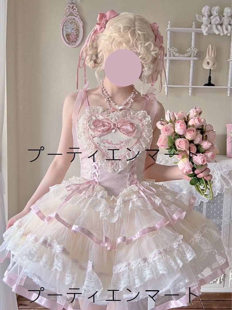 人気商品 ロリータドレスお嬢様 めめしい かわいい メイド衣装 可愛いドレス 仮装　ピンク