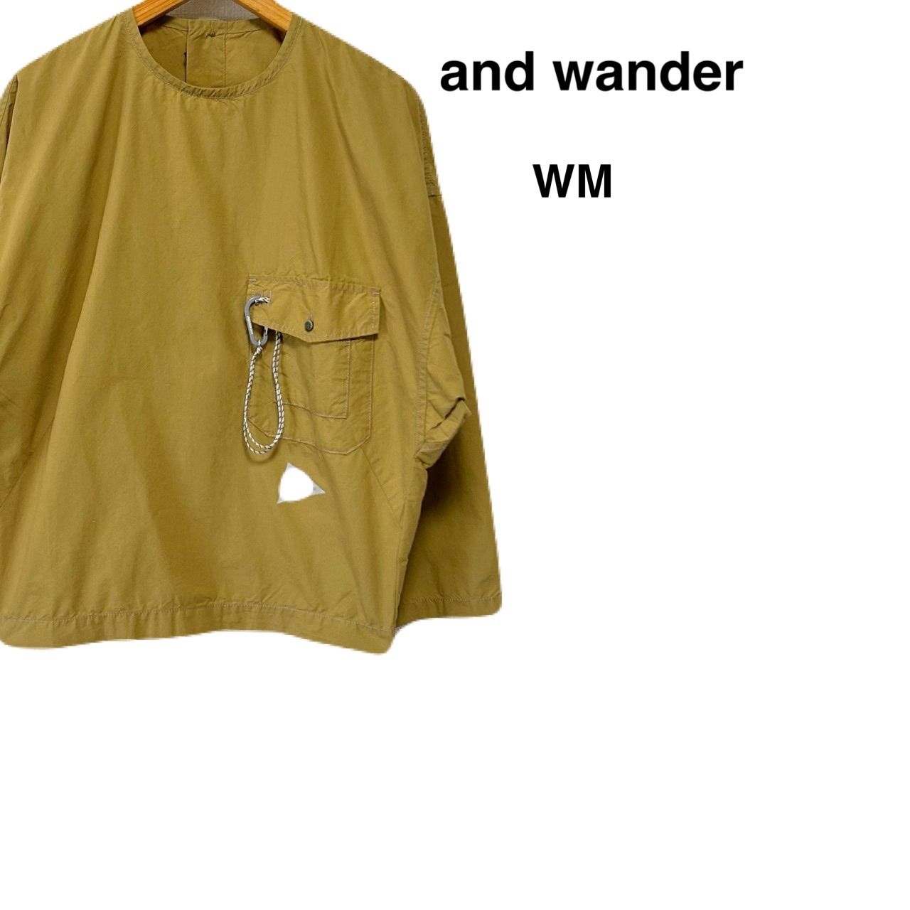 【新品タグ付】and wander CORDURA typewriter LS pullover 574-3283078 042 WM レディース　タグ付き 未使用 　オーバーサイズ　コーデュラ アウトドア タウンユース