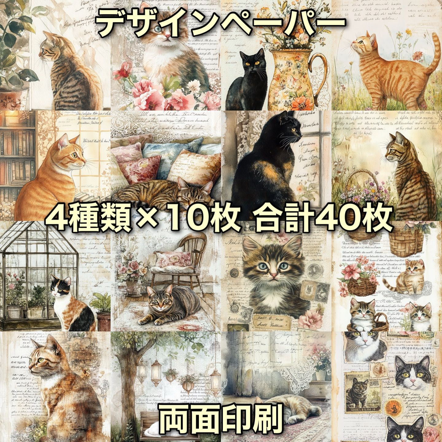 コラージュペーパー デザインペーパー 素材シート コラージュ素材 302