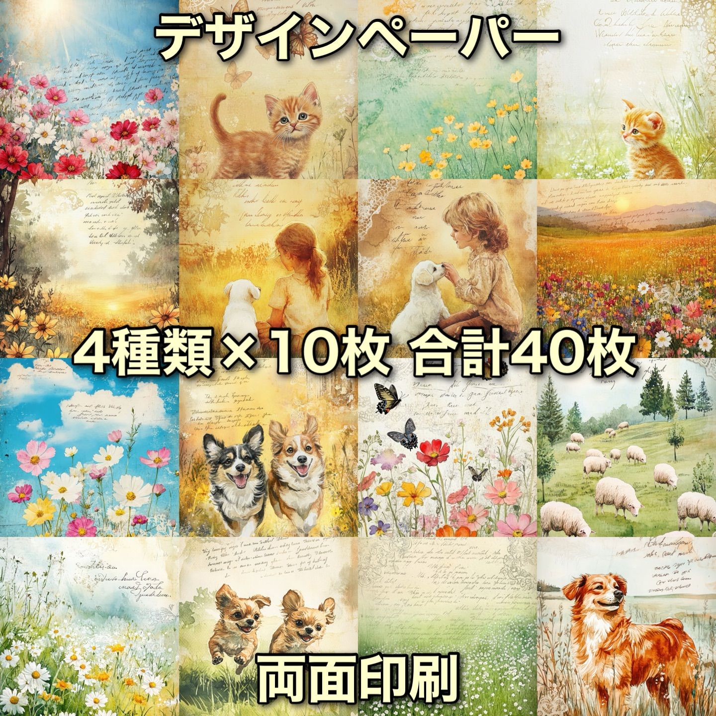 コラージュペーパー デザインペーパー 素材シート コラージュ素材 303
