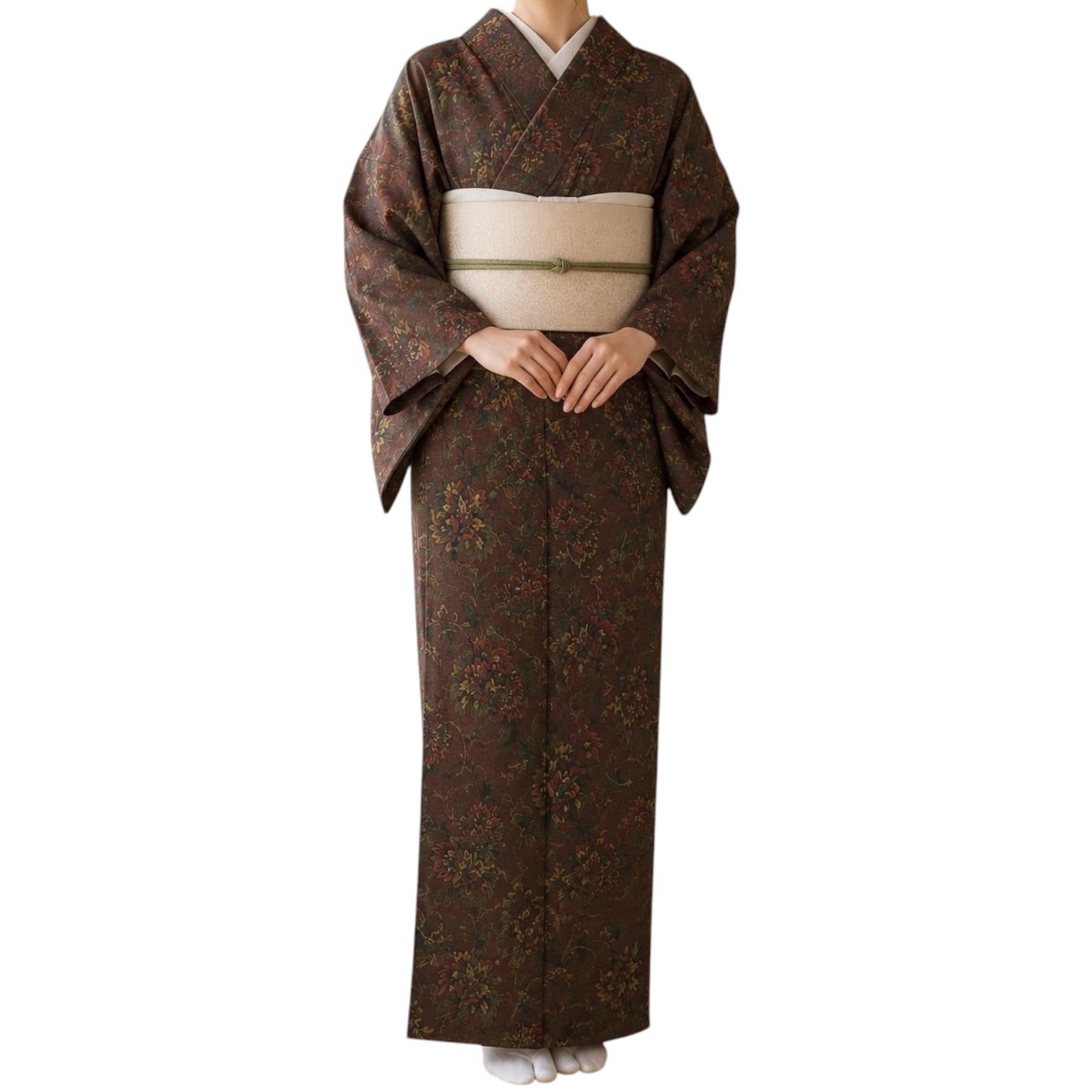 #J910 大島紬 更紗 正絹 和装 和服 着物