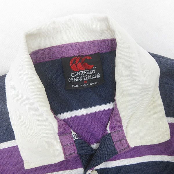 g□カンタベリー/CANTERBURY 長袖ラガーシャツ【M】紺系/men's/3【中古