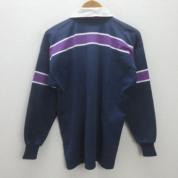 g□カンタベリー/CANTERBURY 長袖ラガーシャツ【M】紺系/men's/3【中古