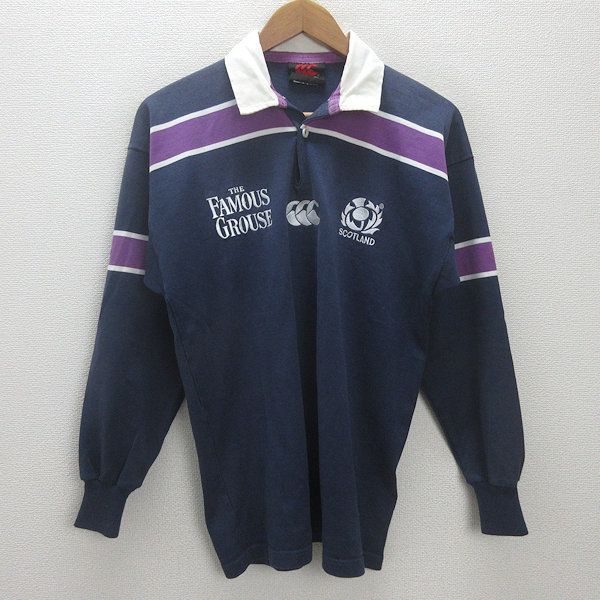 g□カンタベリー/CANTERBURY 長袖ラガーシャツ【M】紺系/men's/3【中古