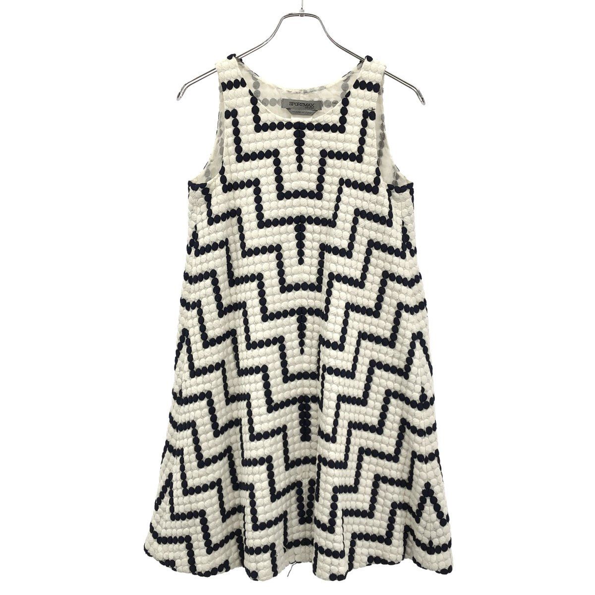 SPORTMAX スポーツマックス ノースリーブワンピース 22230618 ホワイト ネイビー 40