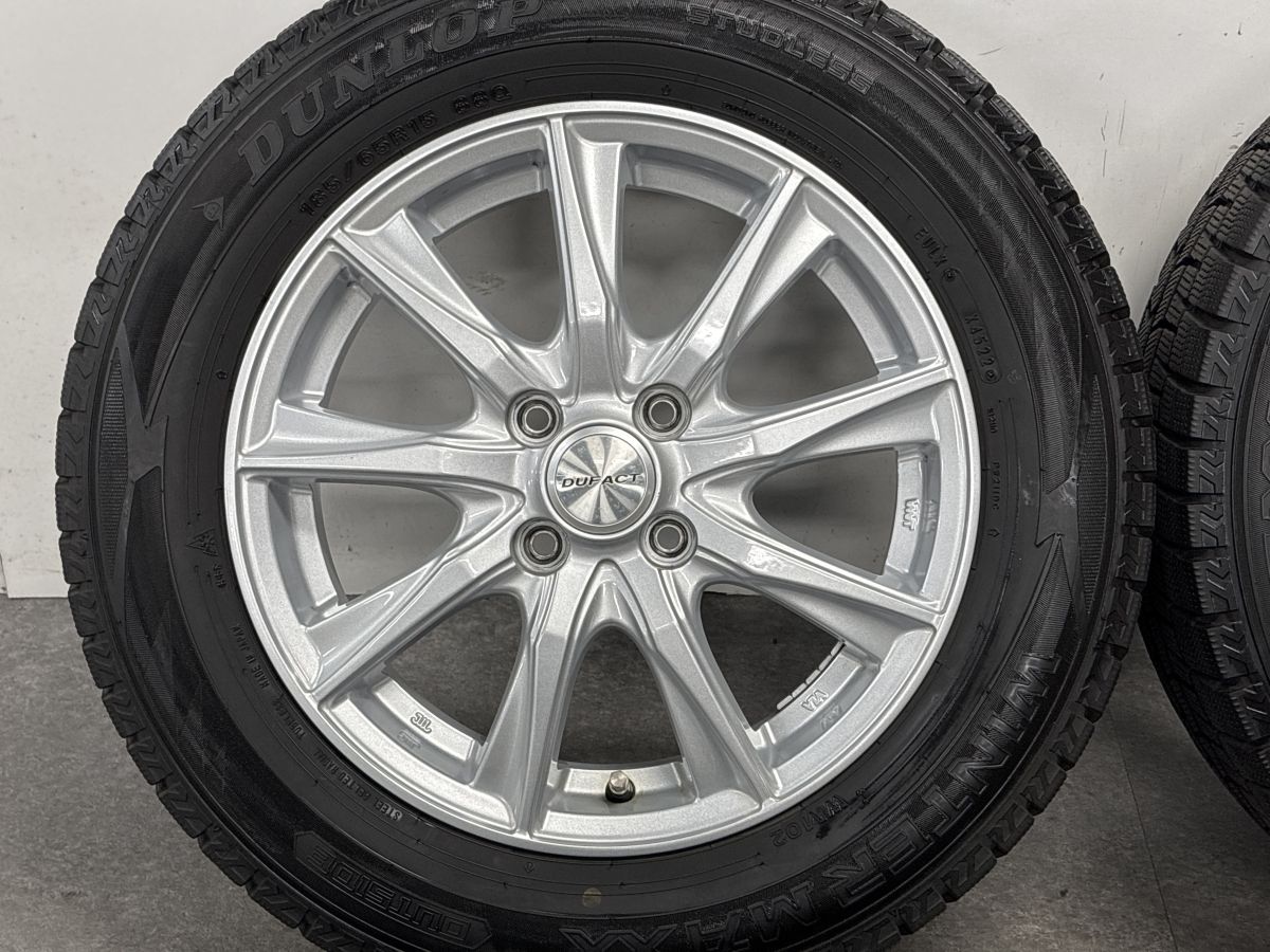美品 バリ溝】DUFACT 15in 5.5J +50 PCD100 ダンロップ ウインター