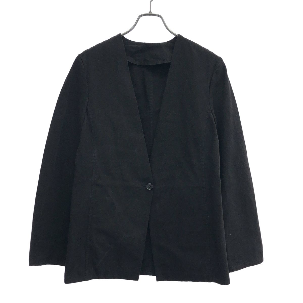 GABRIELA COLL GARMENTS ガブリエラ コール ガーメンツ コットンノーカラージャケット 92-07-22-07003 ブラック S