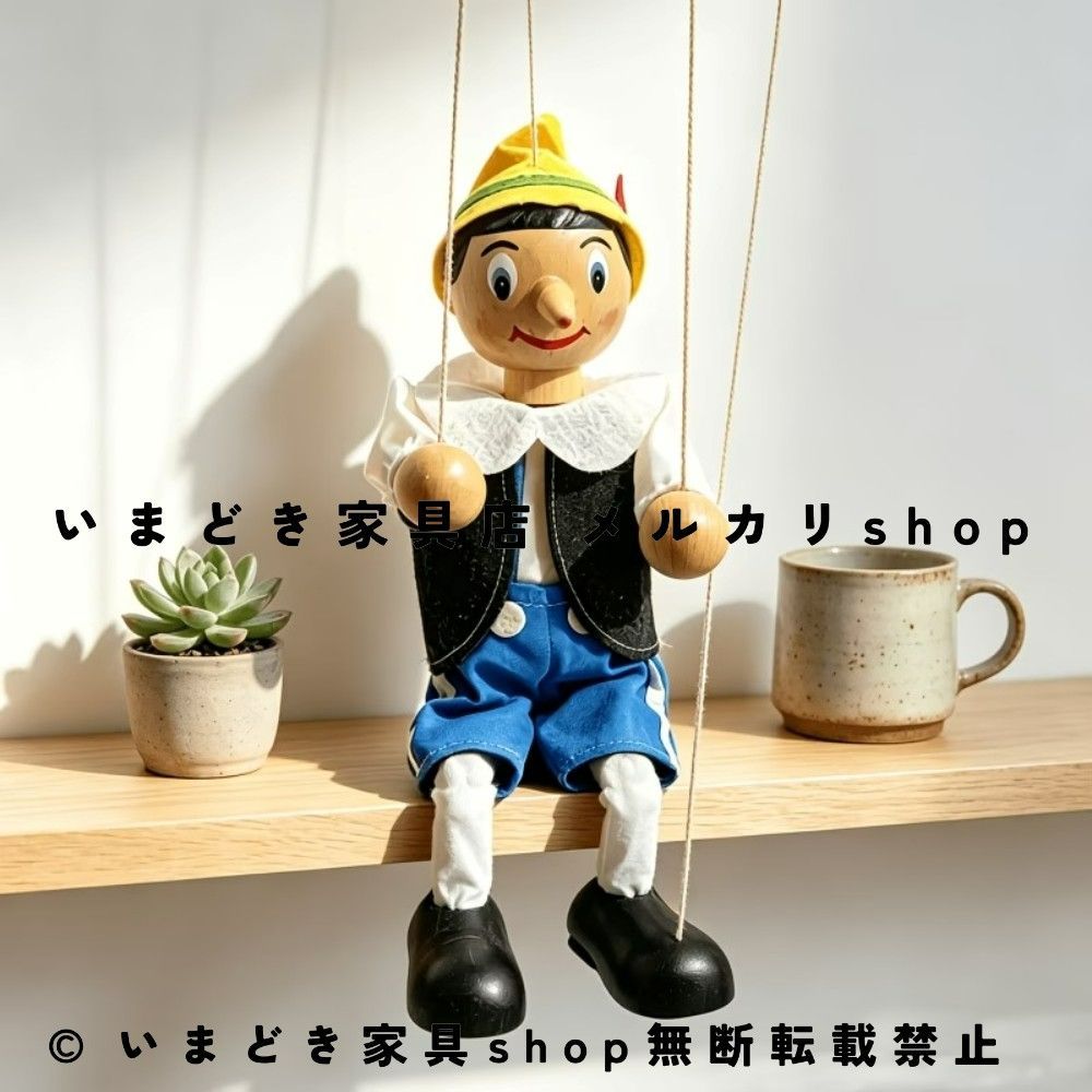 木製人形 ヴィンテージ風 操り人形 パペット ハンドメイド 木製ドール コレクション オーナメント レトロ アンティーク風 デスク装飾 インテリア雑貨 木工芸品 紐付き コントローラー付き 大人向け フィギュア 人形置物 おしゃれ ディスプレイ 飾り