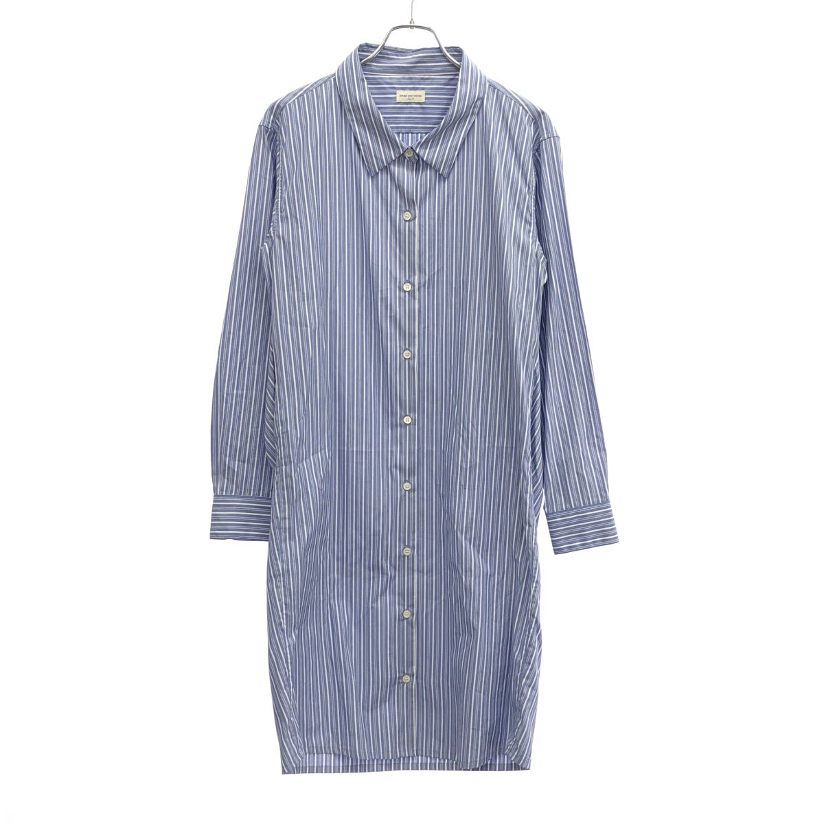 DRIES VAN NOTEN ドリスヴァンノッテン ストライプシャツワンピース ブルー 34