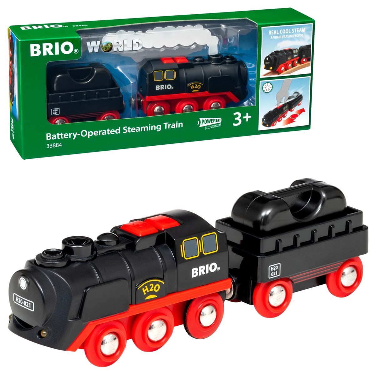 BRIO (ブリオ) 水蒸気がでる！電動きかんしゃ 「バッテリーパワースチームトレイン」 33884 対象年齢 3歳~ 【おもちゃ 玩具 木製おもちゃ 機関車 電動車両 プレゼント（誕生日/クリスマス）】ma 7b0ba4bd