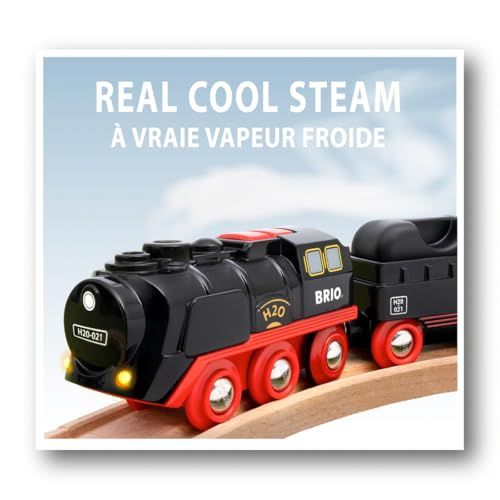 BRIO (ブリオ) 水蒸気がでる！電動きかんしゃ 「バッテリーパワースチームトレイン」 33884 対象年齢 3歳~ 【おもちゃ 玩具 木製おもちゃ 機関車 電動車両 プレゼント（誕生日/クリスマス）】ma 7b0ba4bd