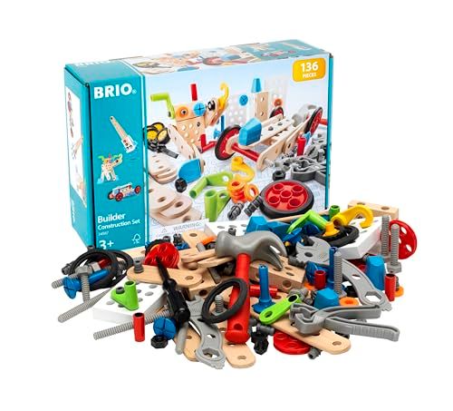BRIO (ブリオ) ビルダー コンストラクションセット 34587 対象年齢 3歳~ 「全136ピース」 【おもちゃ 玩具 木製おもちゃ ブロック 大工遊び ごっこ遊び プレゼント(誕生日/クリスマス)】ma 32b26147