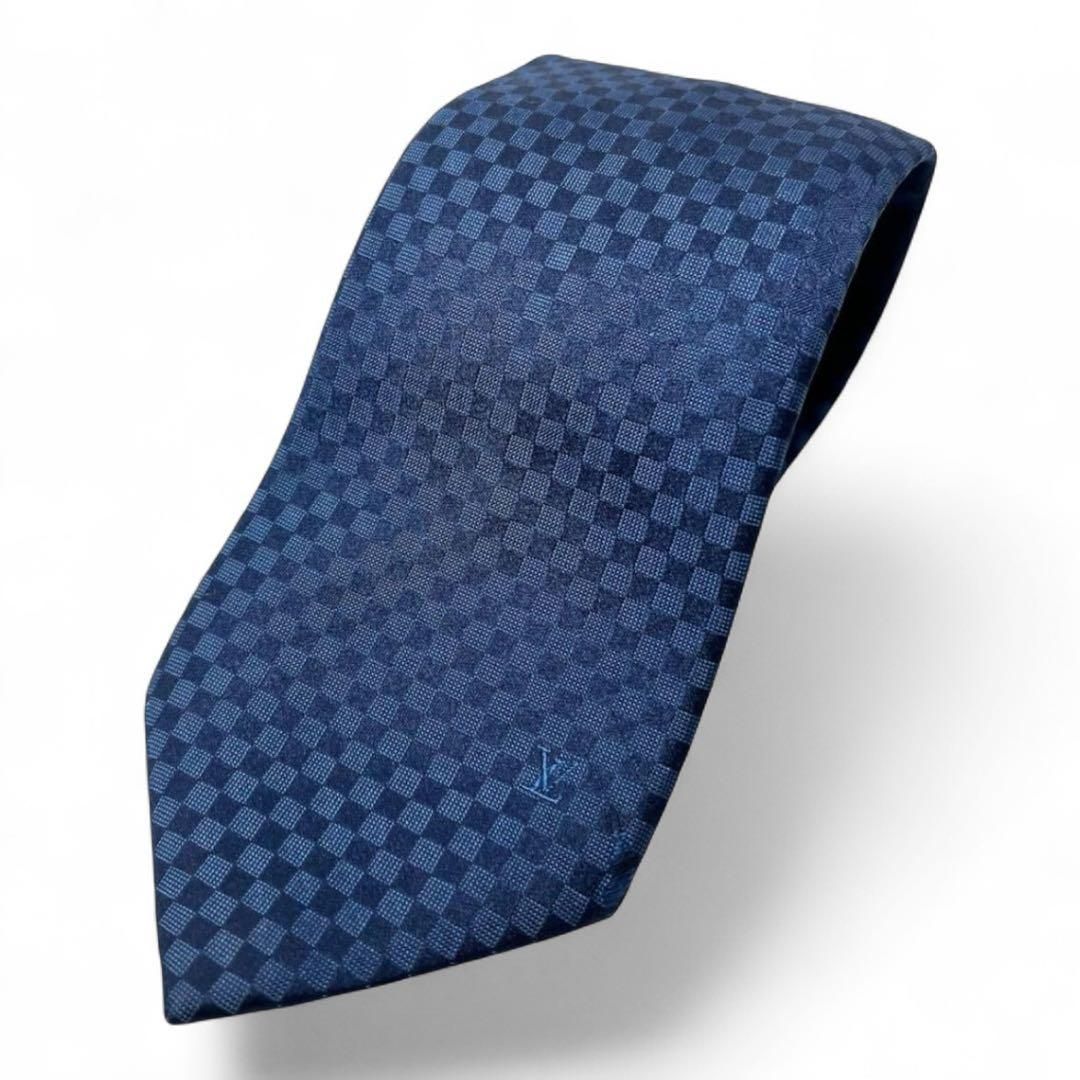 LOUIS VUITTON ルイ・ヴィトン ネクタイ　ダミエ柄 ネイビー　メンズ 10,318円