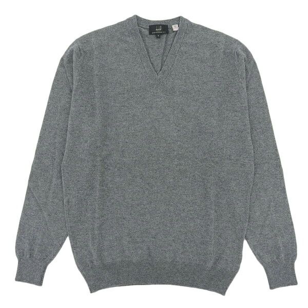 ダンヒル ニット セーター Vネック メンズ Mサイズ エンジニアード フィット メリノウール70% カシミヤ30% グレー X39010EMMGY dunhill ENGINEERED FIT x39010emmgy