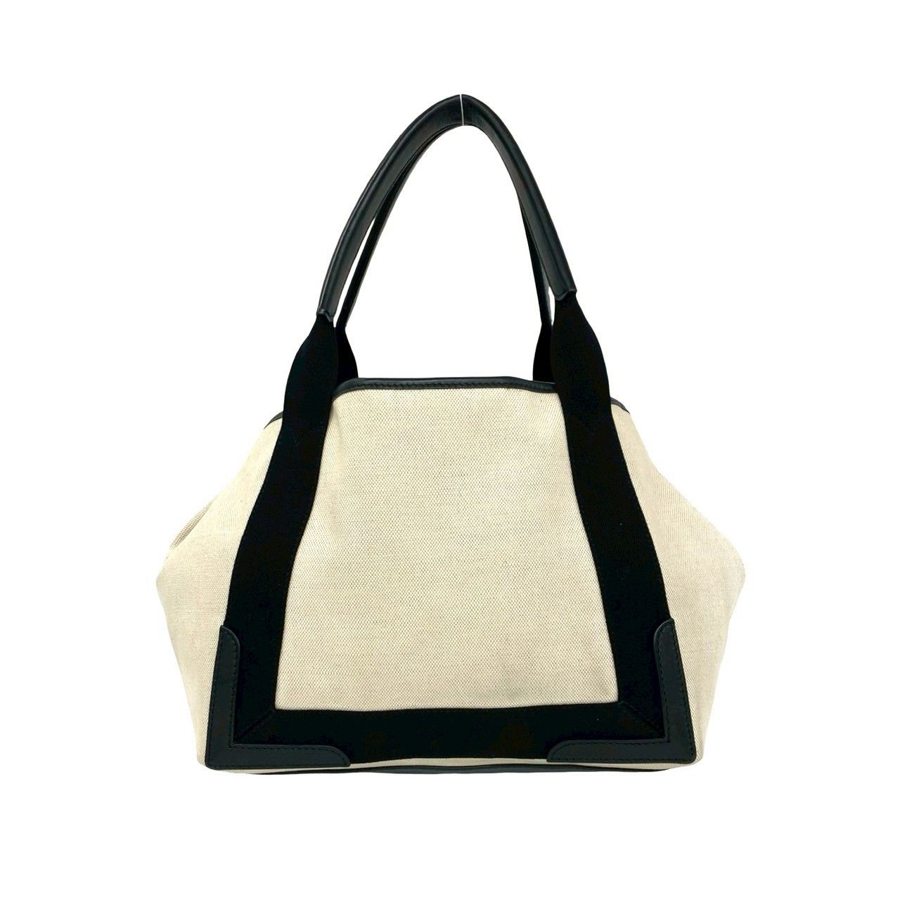 極 美品 BALENCIAGA バレンシアガ ネイビーカバス キャンバス レザー