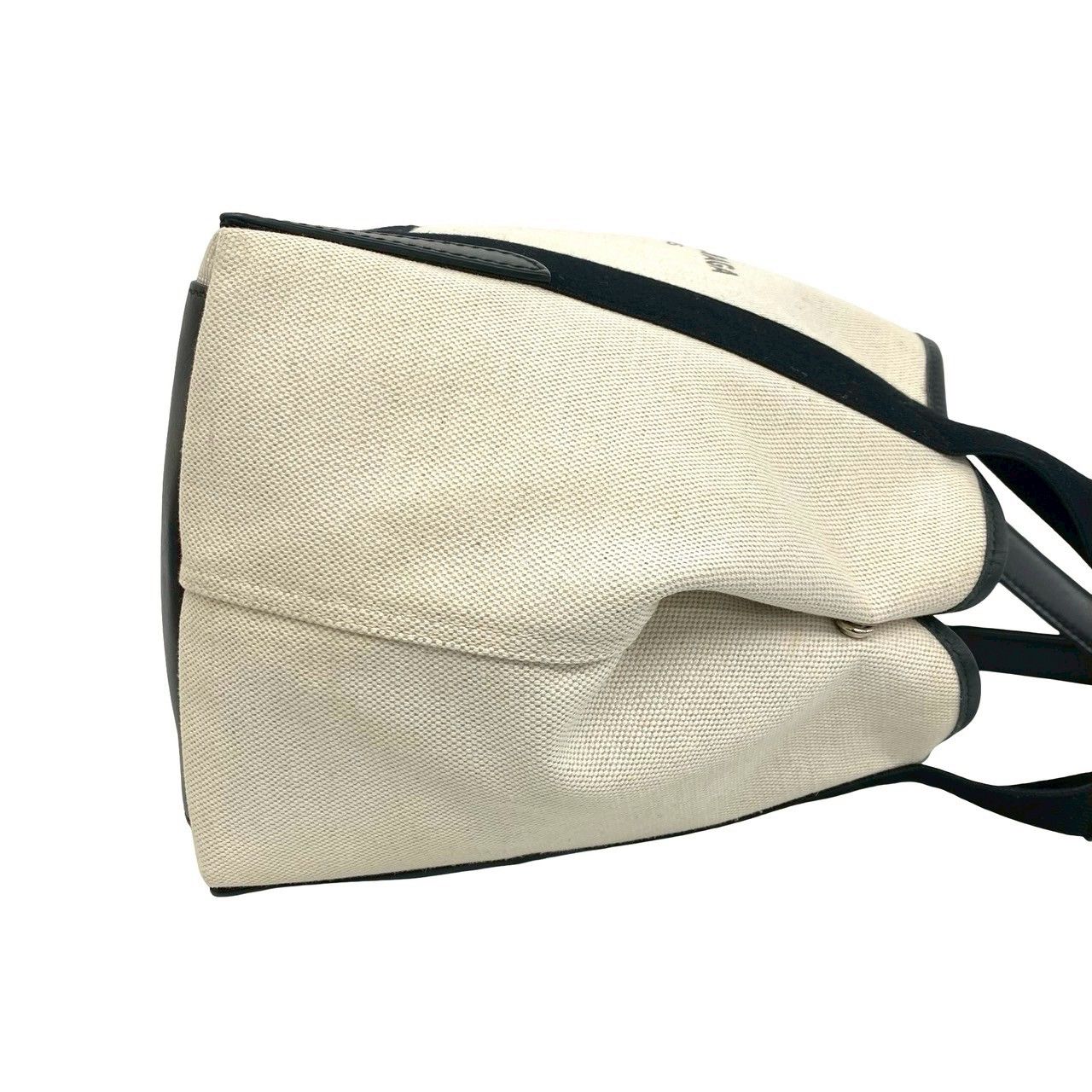 極 美品 BALENCIAGA バレンシアガ ネイビーカバス キャンバス レザー