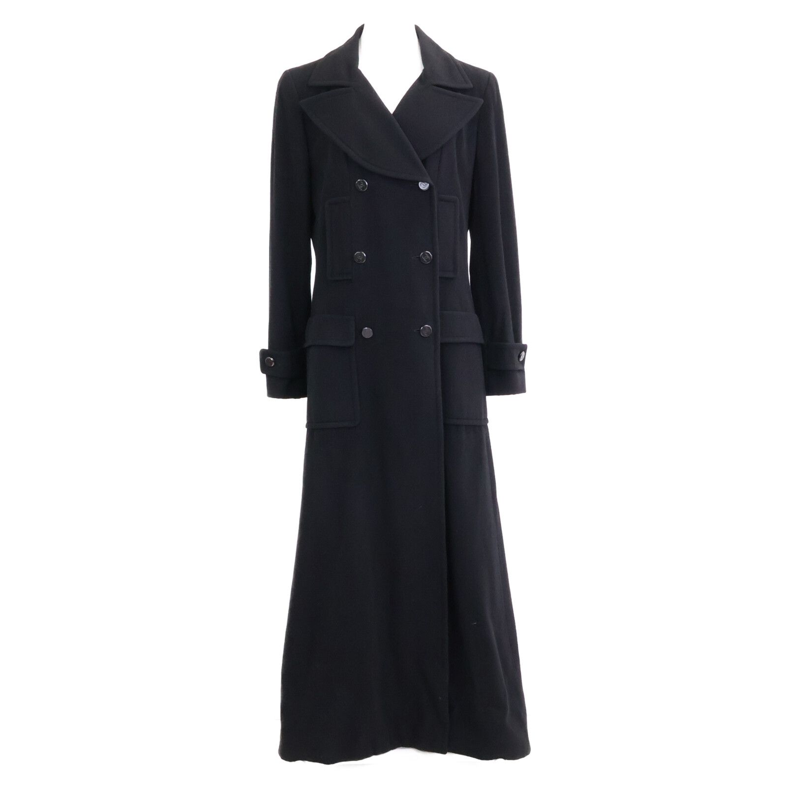 【美品】CHANEL　冬コートダブルブレス　ココマーク金ボタン　グレー　M CHANEL シャネル 【国内正規】01A P18441V07699 ココマークボタン
