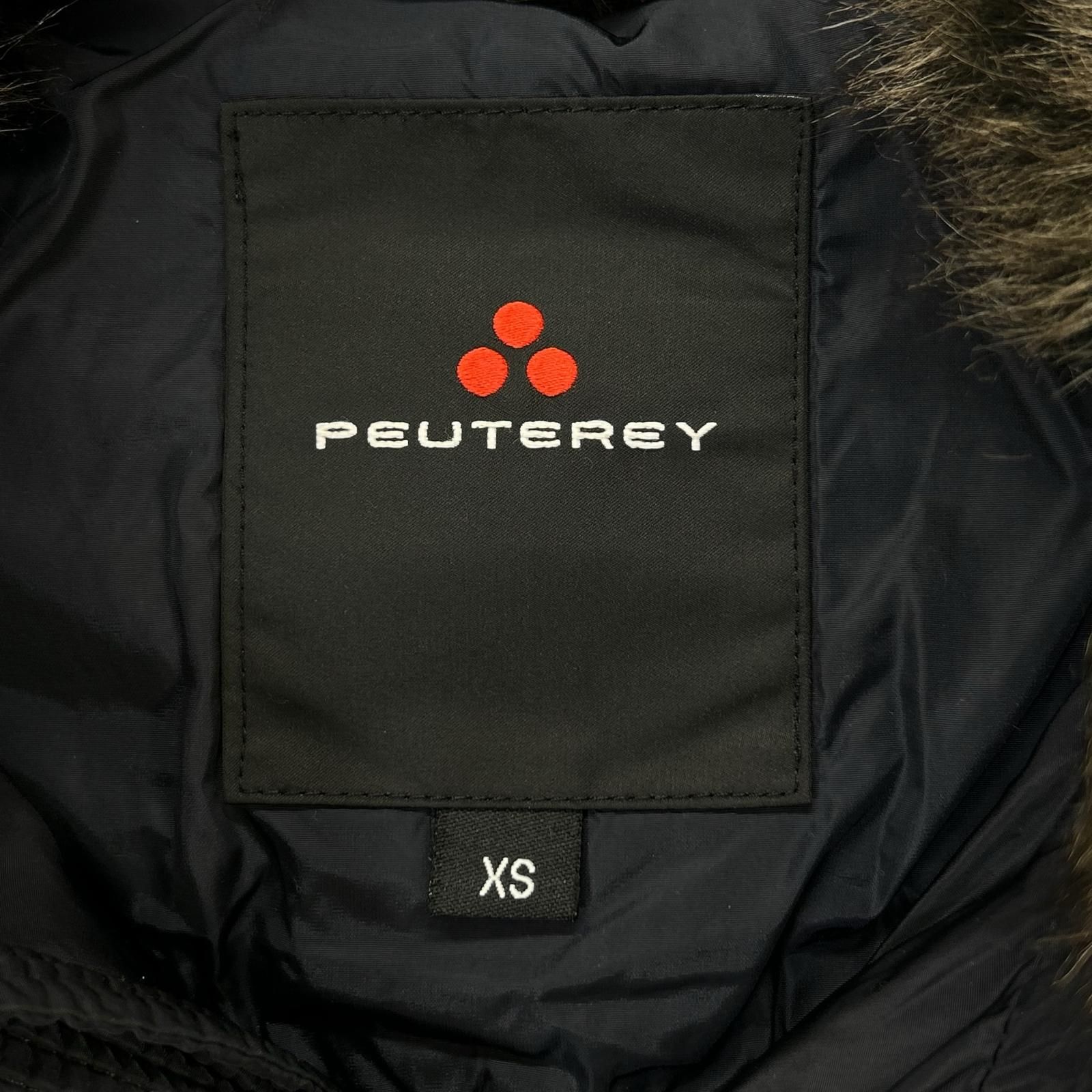 PEUTEREY ピューテリー ネイビー ネックファー ダウンジャケット XS 