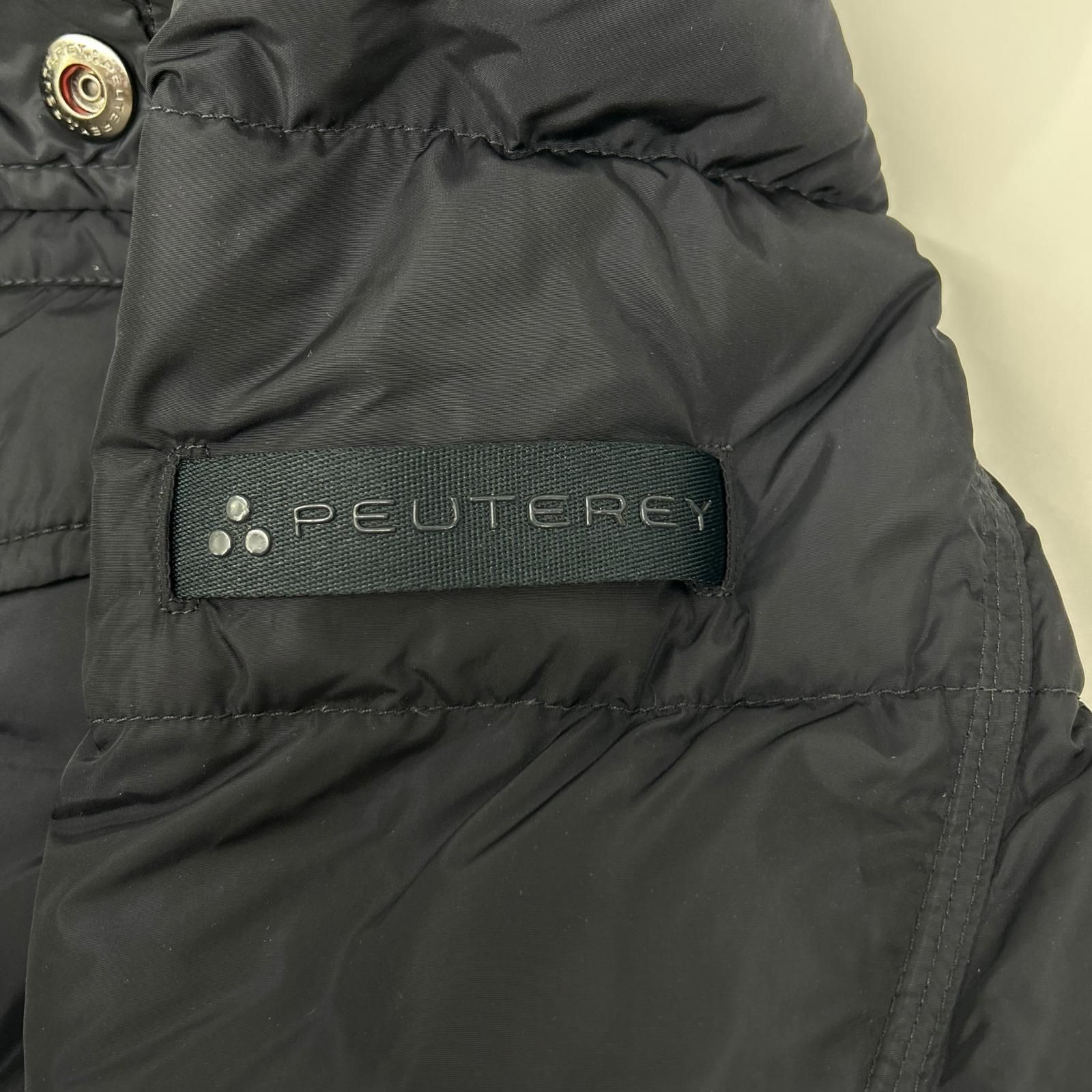 PEUTEREY ピューテリー ネイビー ネックファー ダウンジャケット XS 