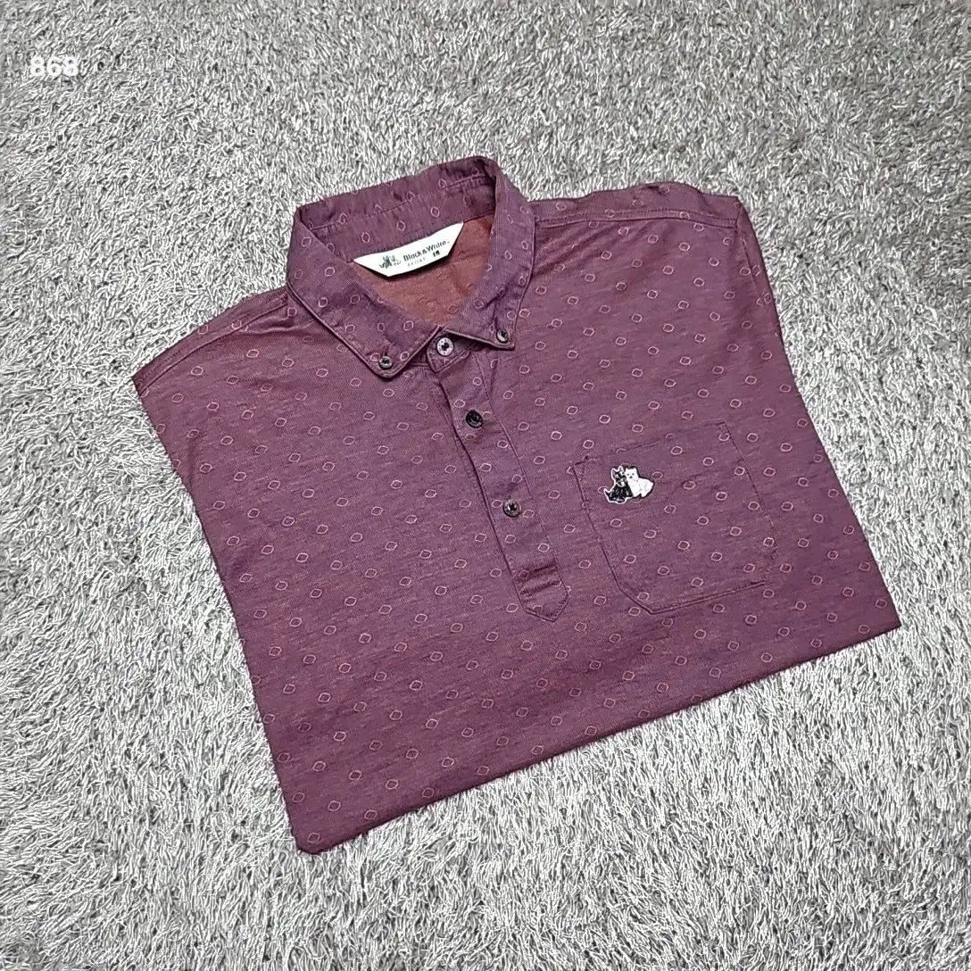 ブラック＆ホワイト メンズ 長袖 カラーTシャツ 105