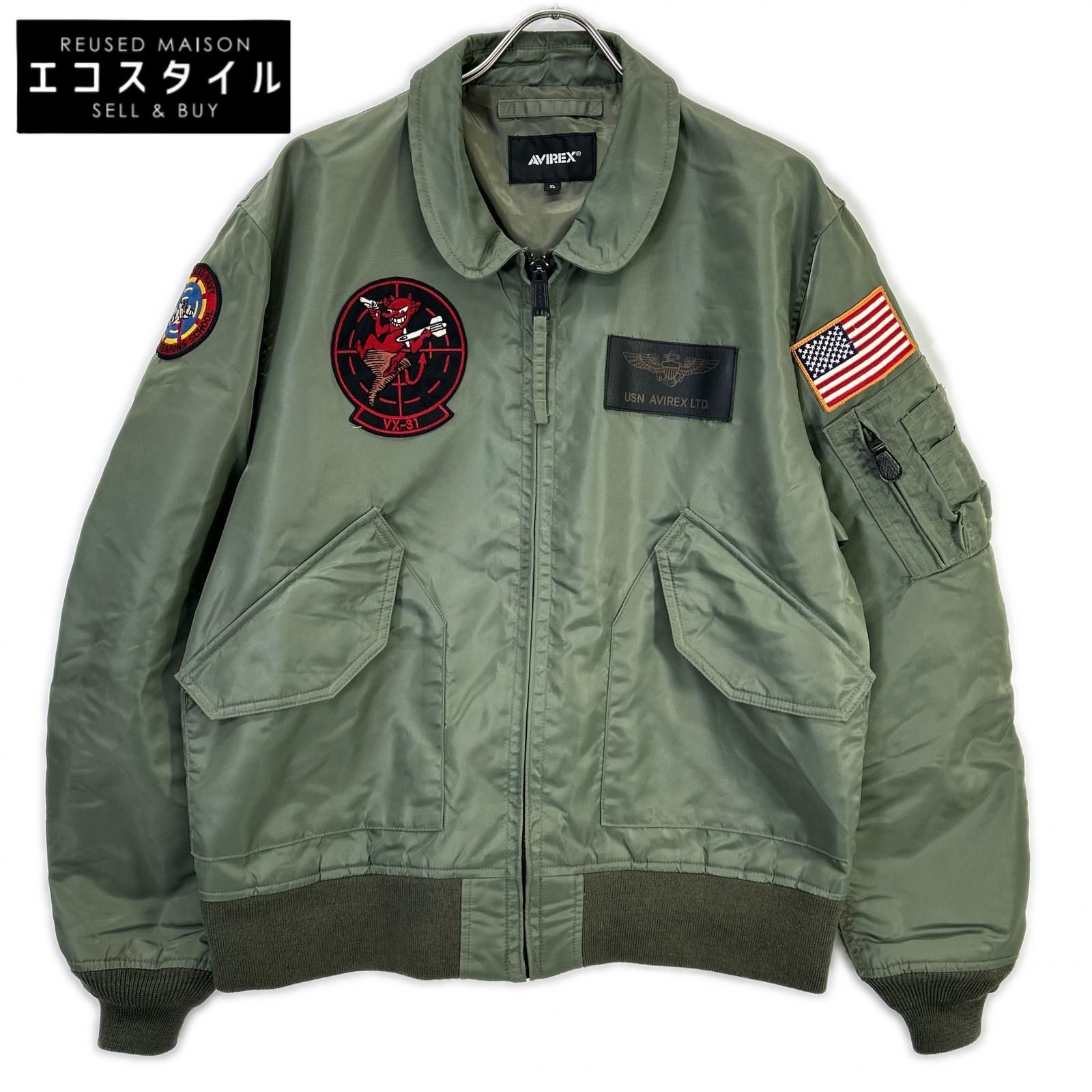 AVIREX アヴィレックス 783-0252039 セージグリーン TOPGUN CWU 36P VX-31 ナイロン ジップアップブルゾン XL