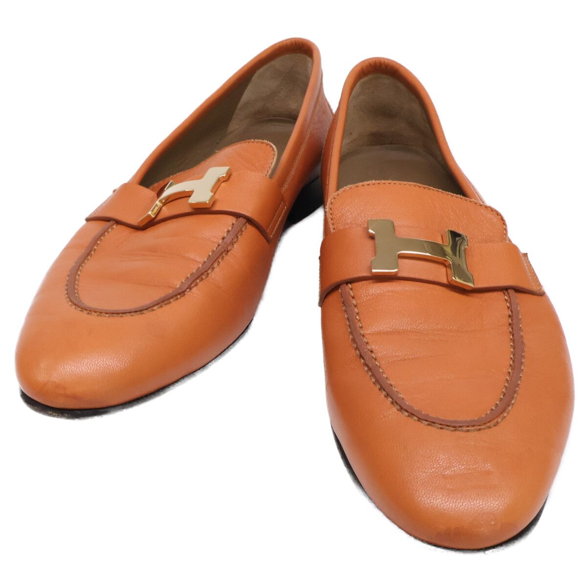 HERMES エルメス Hバックル ローファー 38.5 - メルカリ