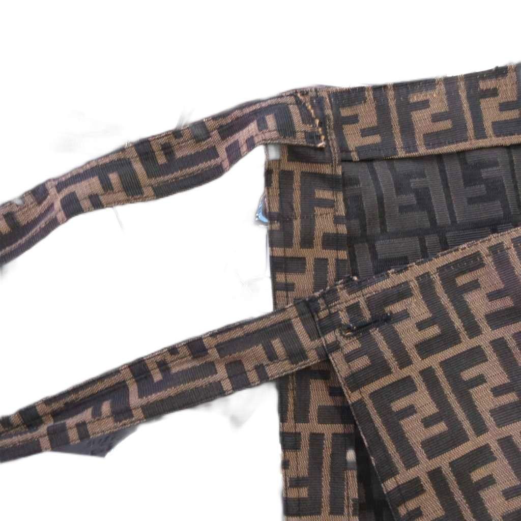 フェンディ FENDI ヴィンテージ ズッカ柄 巻き ラップスカート ミニ丈