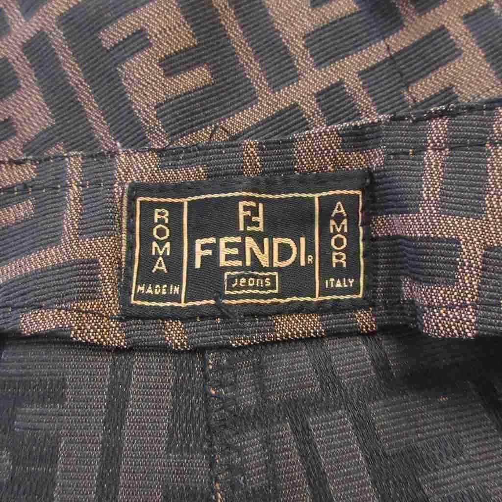 フェンディ FENDI ヴィンテージ ズッカ柄 巻き ラップスカート ミニ丈