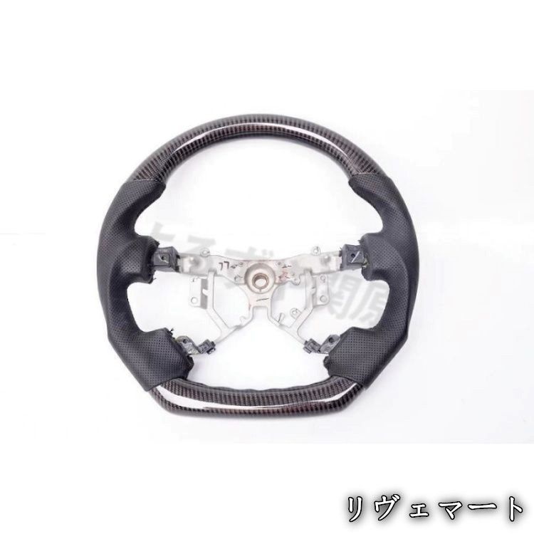 【美品・未使用新品】トヨタ マークＸ GRX120 GRX121 GRX125系専用純正ハンドル ステアリング ホイール ハンドル カーボン ブラックカーボン D型革パンチングブラックレザーA530