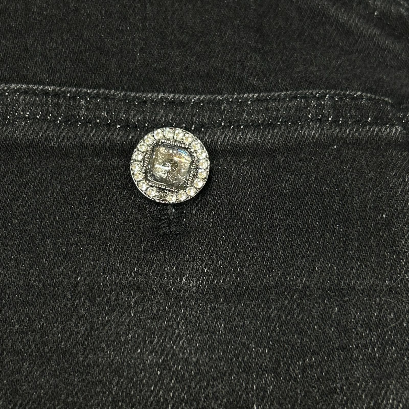 CHANEL シャネル P54563 V41268 ブラック ラインストーン デニム 34