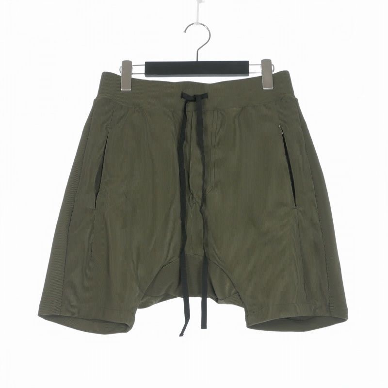 オーレット OURET ONE by OURET 21SS ストレッチ ファイバー トリコット ピケ リブ サルエル ショーツ ショートパンツ 1 カーキ 0B211-0361
