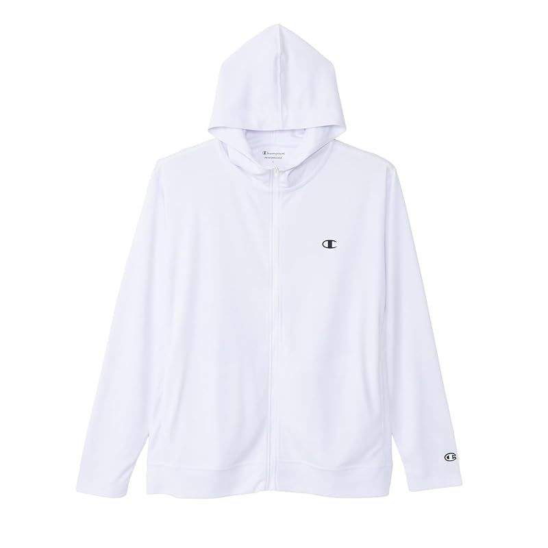 【新品】 [チャンピオン] 長袖 UVカット ポリエステル100％ 抗菌防臭 速乾 ワンポイントロゴ ラッシュガード ZIP HOODED SHIRT BASIC SPORTS C3-BS410Z C3-BS410Z-010-XL
