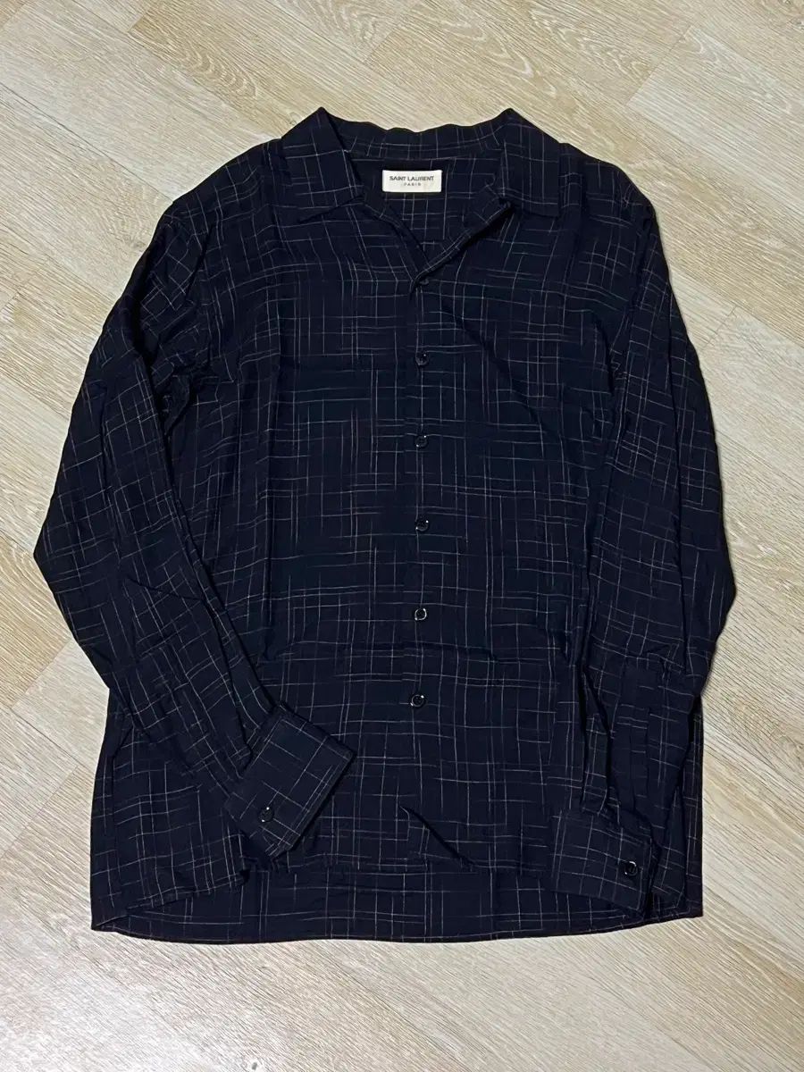 サンローラン 14FW ビスコース チェック フランネル シャツ