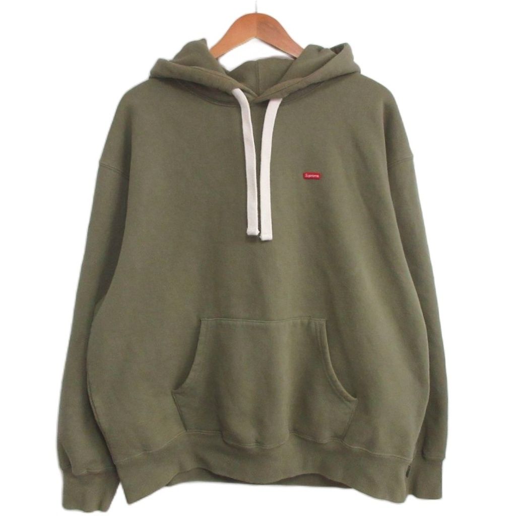 シュプリーム SUPREME 23FW Small Box Drawcord Hooded Sweatshirt プルオーバーパーカー フーディ M オリーブ