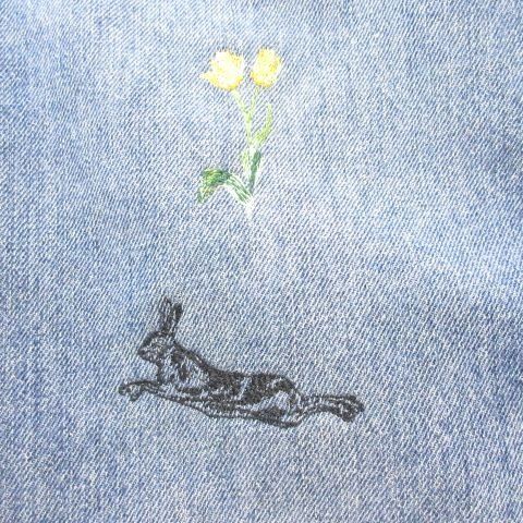 マルニ MARNI デニム スカート 膝丈 刺繍 ブルー 40 - メルカリ