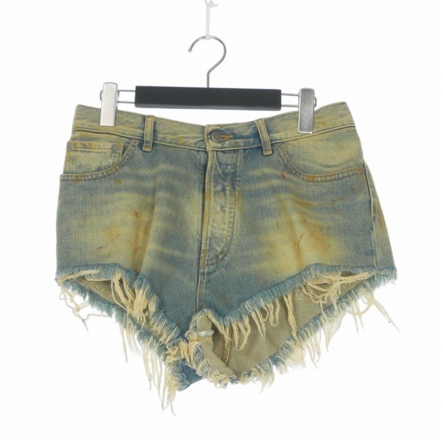 メゾンマルジェラ Maison Margiela 22SS ダメージ加工 デニムショートパンツ ショーツ ジーンズ 40 インディゴ S51MU0061 国内正規